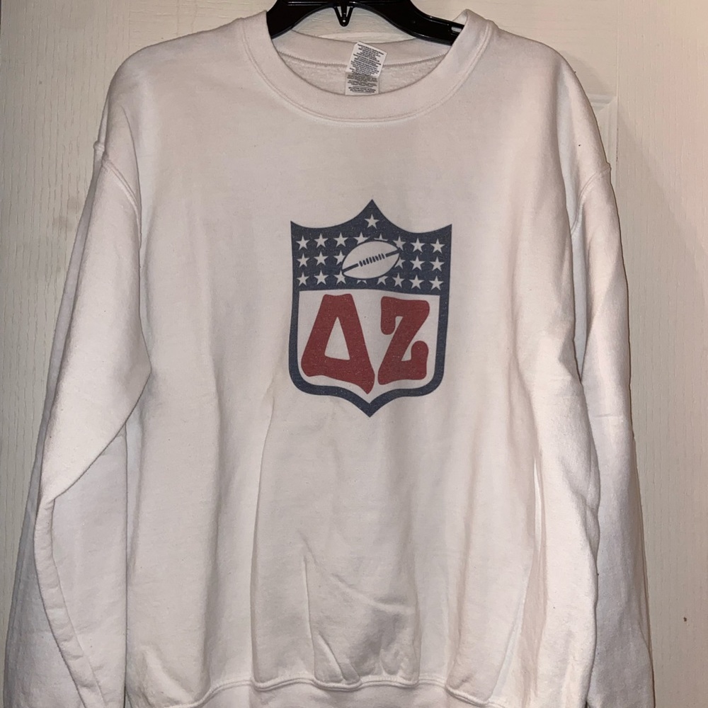 Delta Zeta NFL White Crewneck